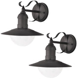 Rabalux Oslo trädgårdsvägglampa för fasad, svart, E27, max 60 W, IP43, 230 V, 2 st.