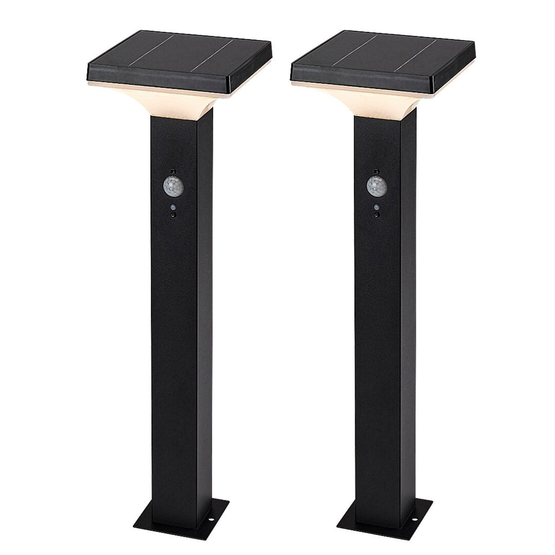 Rabalux-lampa, utomhus, solcellsdriven, golvlampa, LED 4 W, IP44, svart, Geleen, 2 stycken