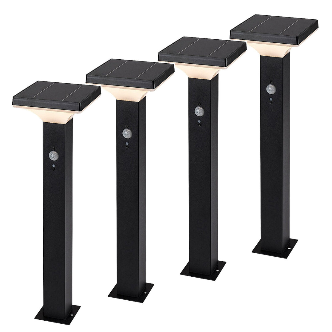 Rabalux-lampa, utomhus, solcellsdriven, golvlampa, LED 4 W, IP44, svart, Geleen, 4 stycken