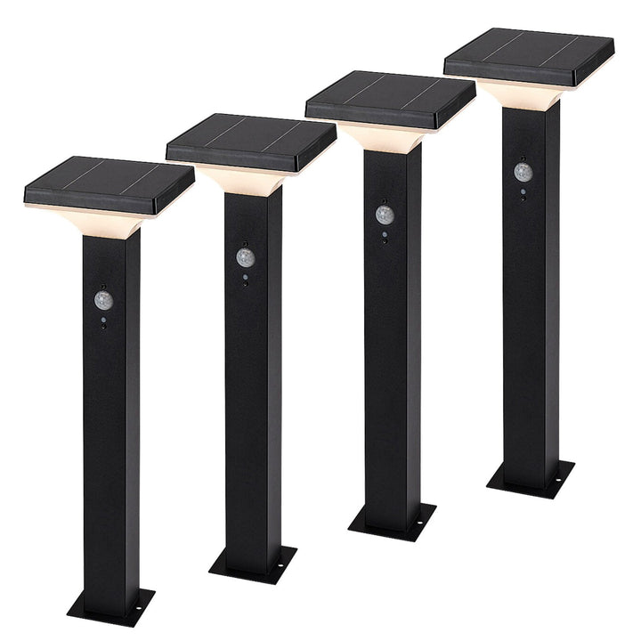Rabalux-lampa, utomhus, solcellsdriven, golvlampa, LED 4 W, IP44, svart, Geleen, 4 stycken