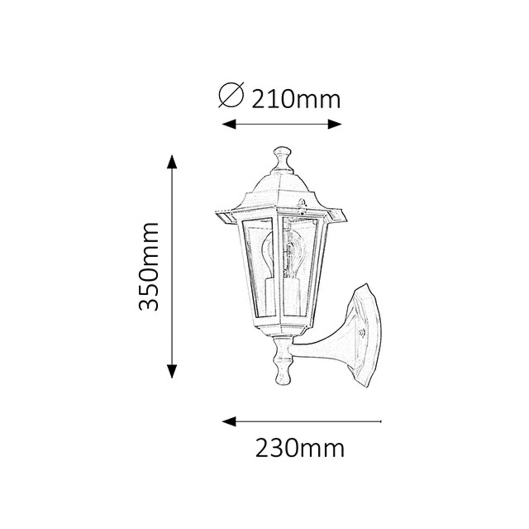 Rabalux vägglampa, utomhus, IP43, E27, max 60 W, vit, Velence, 2 st
