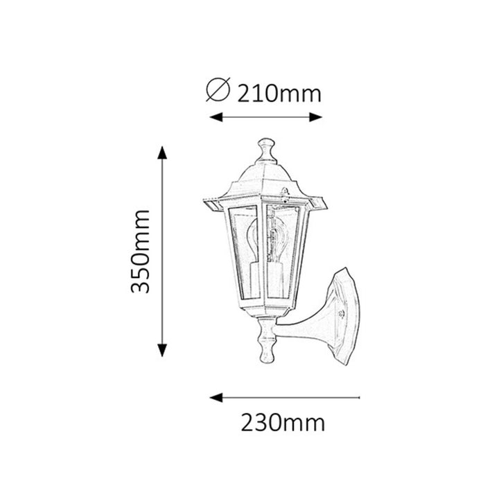 Rabalux vägglampa, utomhus, IP43, E27, max 60 W, vit, Velence, 2 st