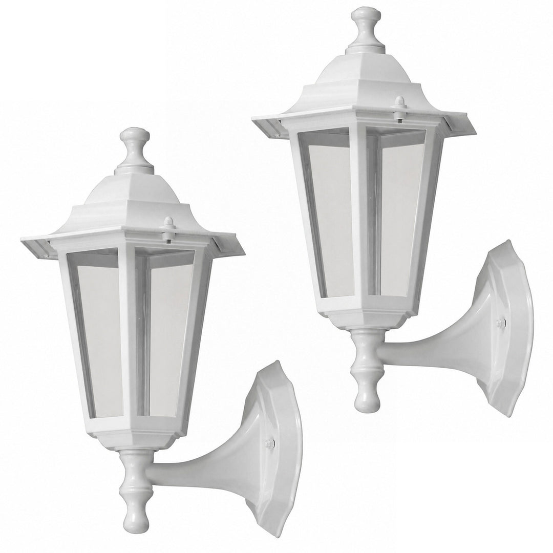 Rabalux vägglampa, utomhus, IP43, E27, max 60 W, vit, Velence, 2 st