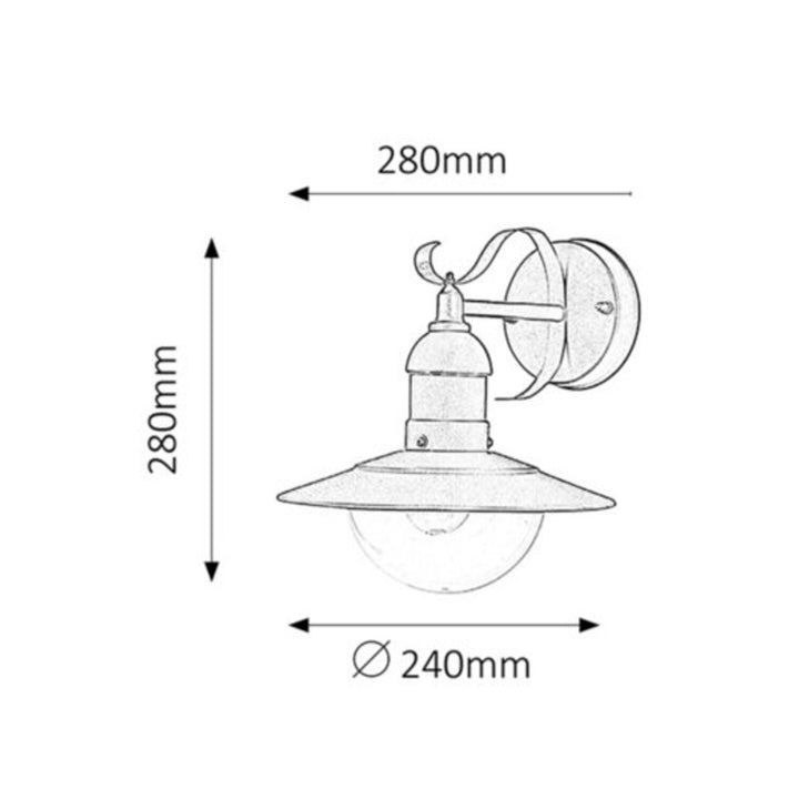 Rabalux Oslo utomhuslampa för fasad, guldfärgad, E27, max 60 W, IP43, 230 V, 2 st.