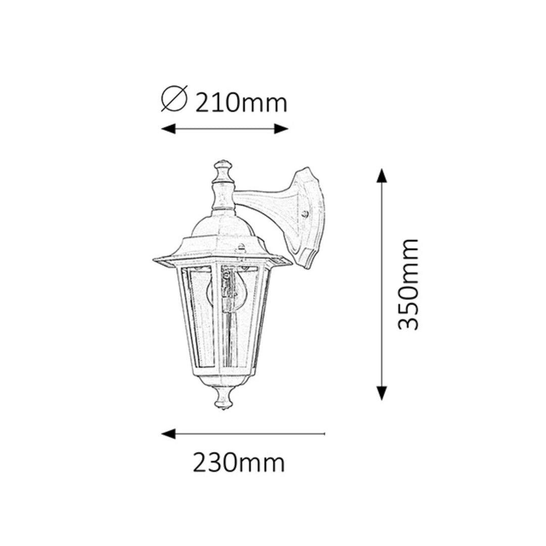 Rabalux vägglampa, utomhus, IP43, E27, max 60 W, svart, Velence, 2 st