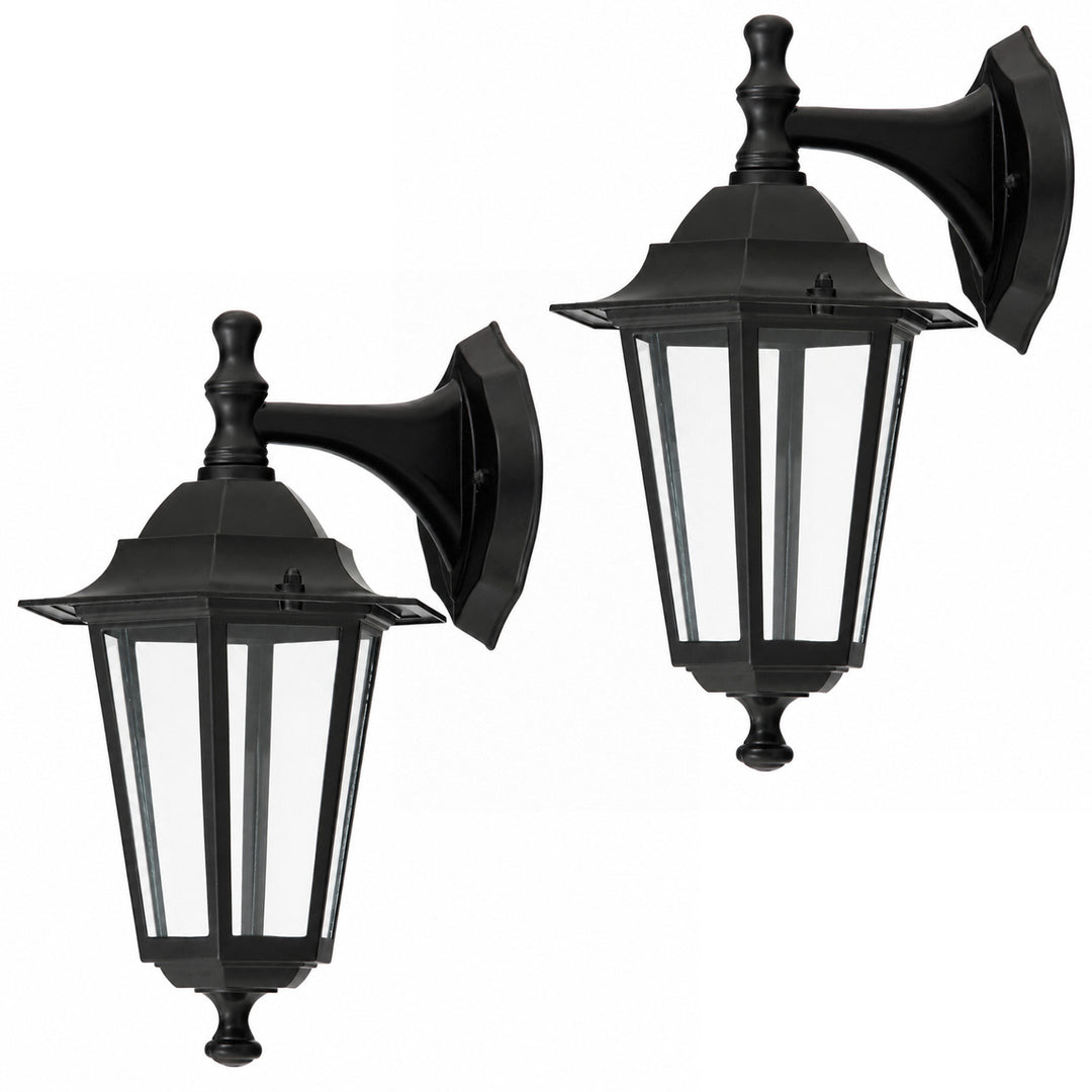 Rabalux vägglampa, utomhus, IP43, E27, max 60 W, svart, Velence, 2 st