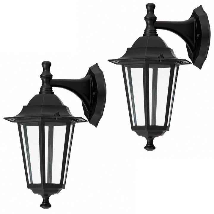 Rabalux vägglampa, utomhus, IP43, E27, max 60 W, svart, Velence, 2 st