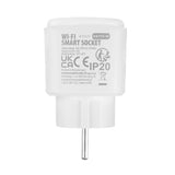 GreenBlue fjärrstyrt WiFi-uttag, Android/iOS/Alexa/Google Home, timer, effektmätare, max 16 A/3840 W, GB735 W, 3 stycken