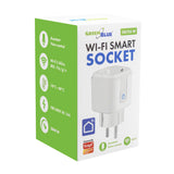 GreenBlue fjärrstyrt WiFi-uttag, Android/iOS/Alexa/Google Home, timer, effektmätare, max 16 A/3840 W, GB735 W, 3 stycken