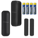 Trådlös kontaktor/öppningssensor med WiFi från GreenBlue, Android/iOS, för dörrar/fönster, 3,0 V DC, LR03x2, GB479 B, 2 st + 4 st AAA-alkaliska batterier från Varta Industrial 4003