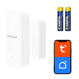 Trådlös kontaktor/öppningssensor med WiFi från GreenBlue, Android/iOS, för dörrar/fönster, 3,0 V DC, LR03x2, GB479 W + 2 st R-03 LR03 AAA-alkaliska batterier från Varta Industrial 4003