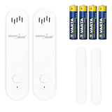 Trådlös kontaktor/öppningssensor med WiFi från GreenBlue, Android/iOS, för dörrar/fönster, 3,0 V DC, LR03x2, med larm, GB478 2 st + 4 st AAA-alkaliska batterier Varta Industrial 4003