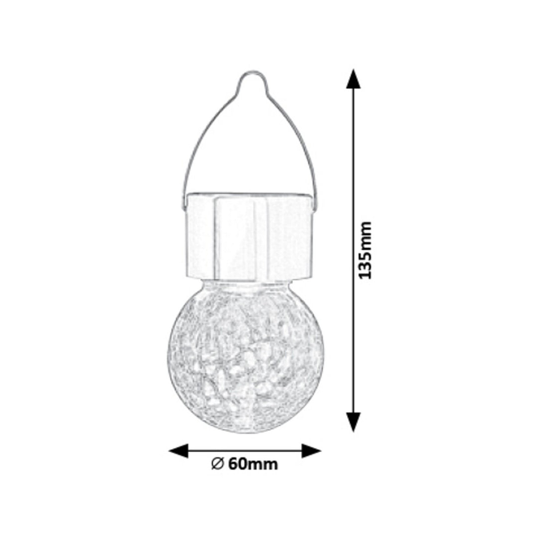 Rabalux Yola solcellslampa, 1 lm, IP44, färg: satinkrom, LED 0,06 W, 7850
