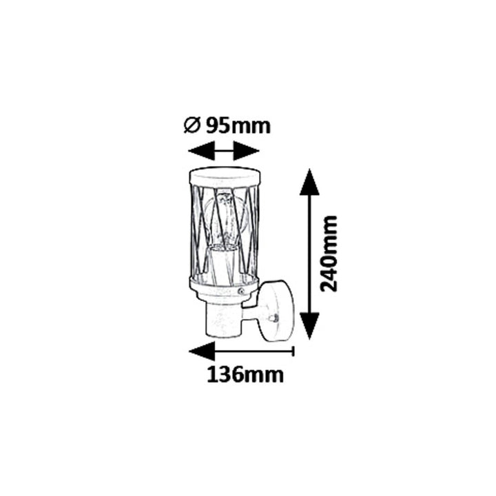 Rabalux Budapest vägglampa för utomhusbruk, IP44, färg: brun, E27-gänga, max 40 W, 8888