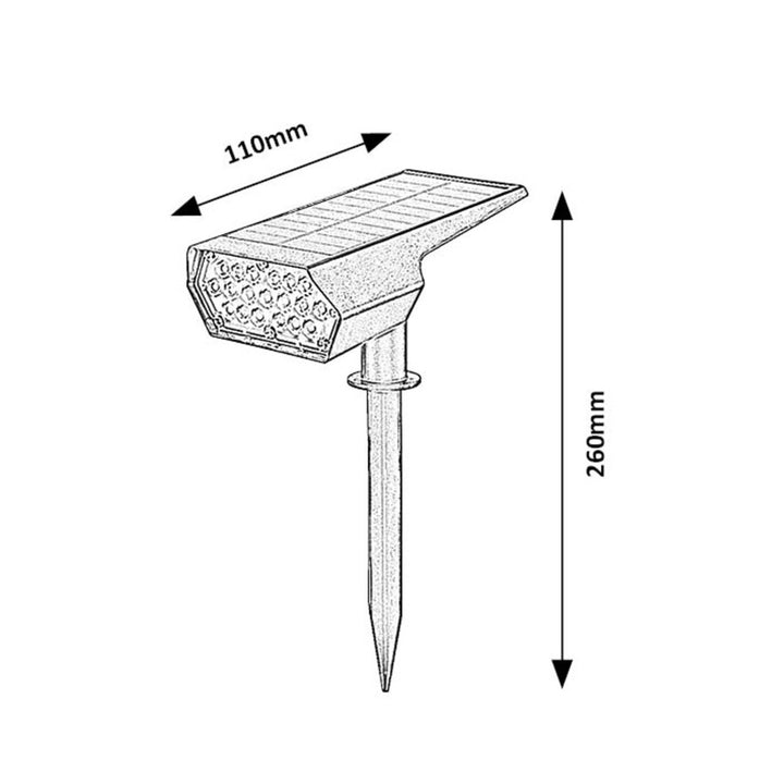 Rabalux Nantes solcellslampa, 50 LM IP65, svart, LED 0,5 W, 77088