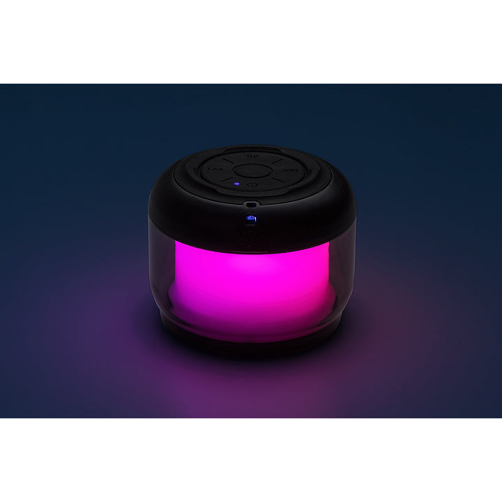Rabalux Radelia skrivbordslampa, Bluetooth-högtalare, RGB, svart, IP20, batteri, 76110