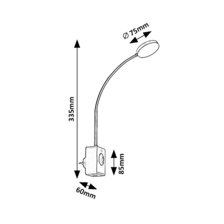 Rabalux Tivro vägglampa, LED 4 W, svart, IP20, 3 färgtemperaturer: 3000, 4000, 6000, 71284