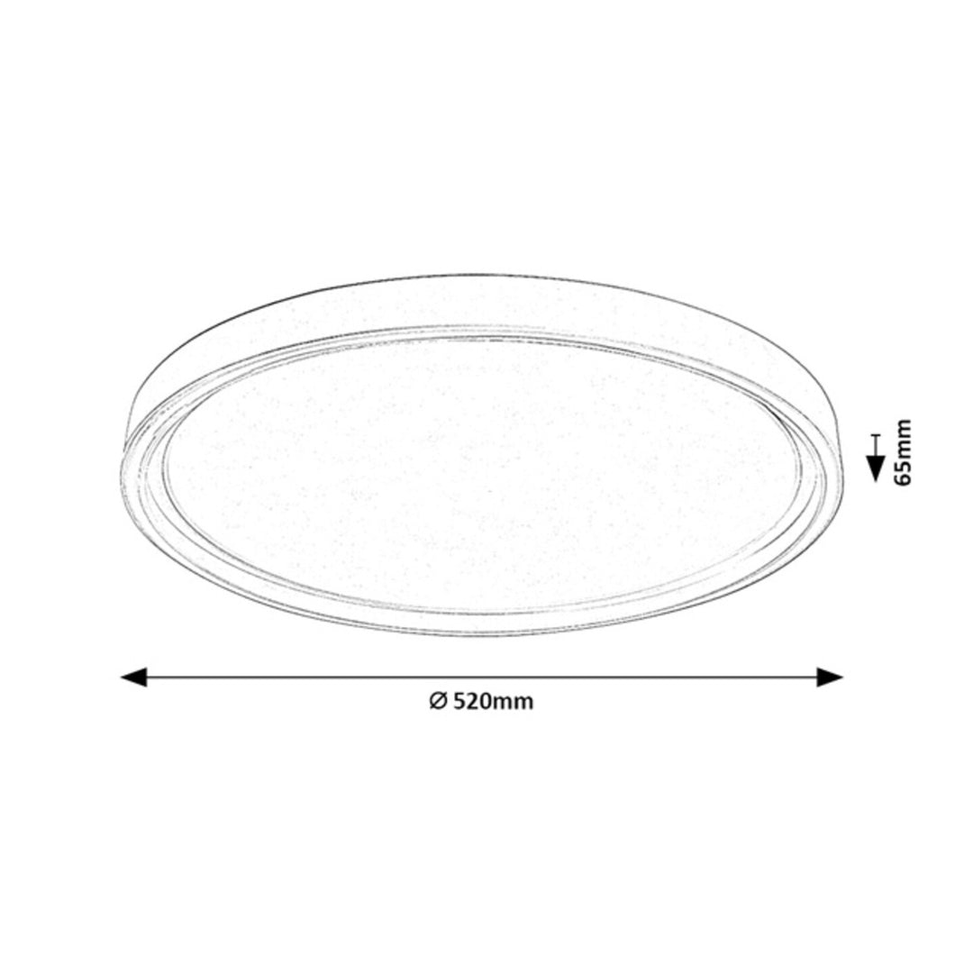 Taklampa Rabalux Zerina, 54 W, IP40, vit, 3000–6500 K, minnesfunktion, med fjärrkontroll, timerfunktion, nattlampeffekt, 75087