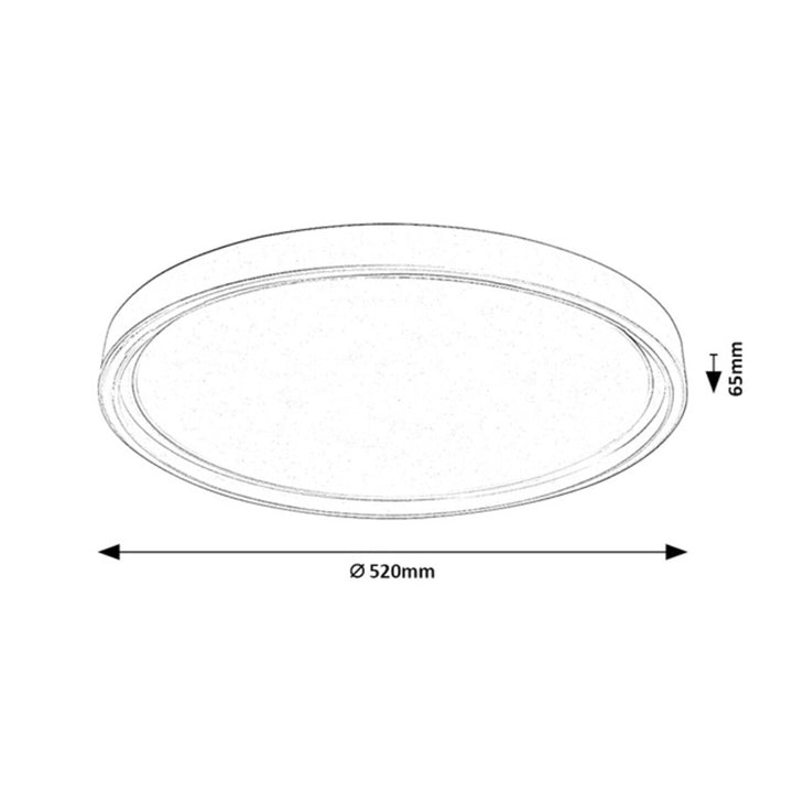 Taklampa Rabalux Zerina, 54 W, IP40, vit, 3000–6500 K, minnesfunktion, med fjärrkontroll, timerfunktion, nattlampeffekt, 75087
