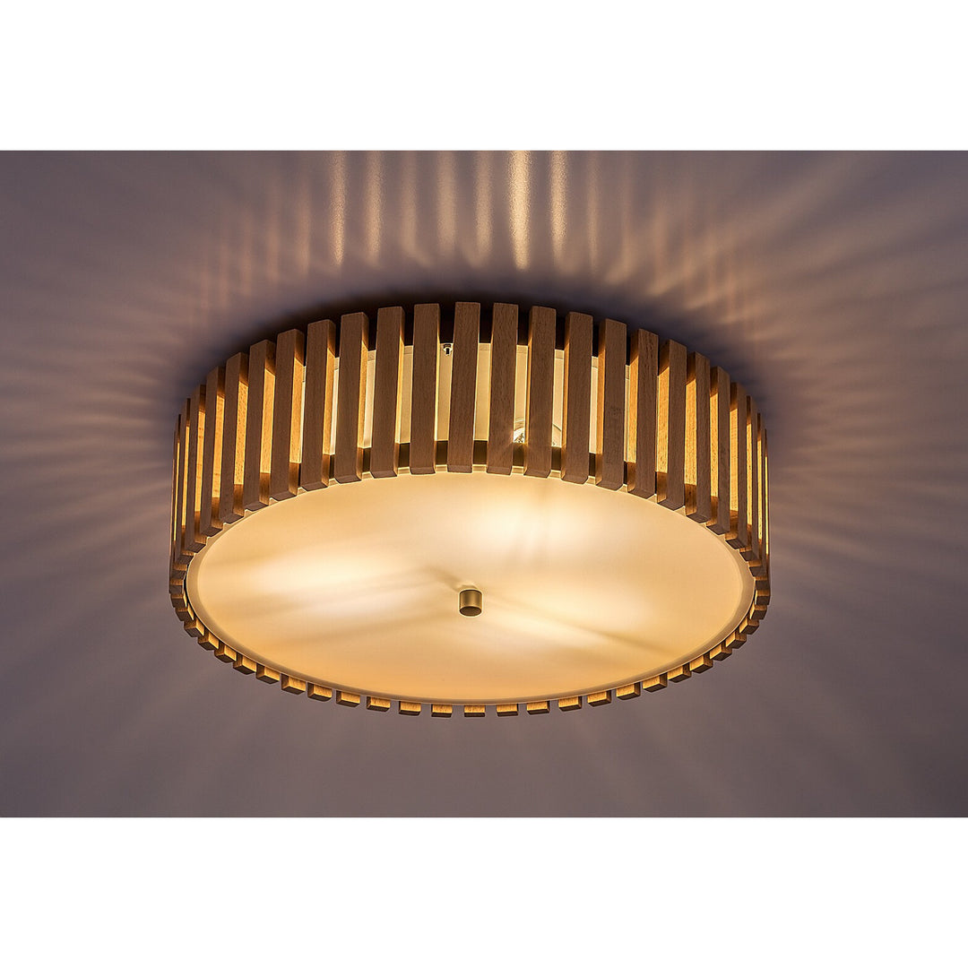 Taklampa Rabalux Noxelle E27 3x MAX 25W IP20 matt svart/trä, 71420