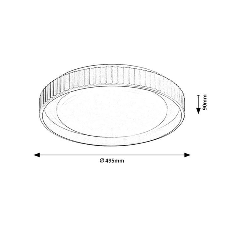 Pastello LED-lampa 48 W IP20, gråbeige, 3000–6500 K, minnesfunktion med fjärrkontroll, timerfunktion, nattlampefunktion, 71345