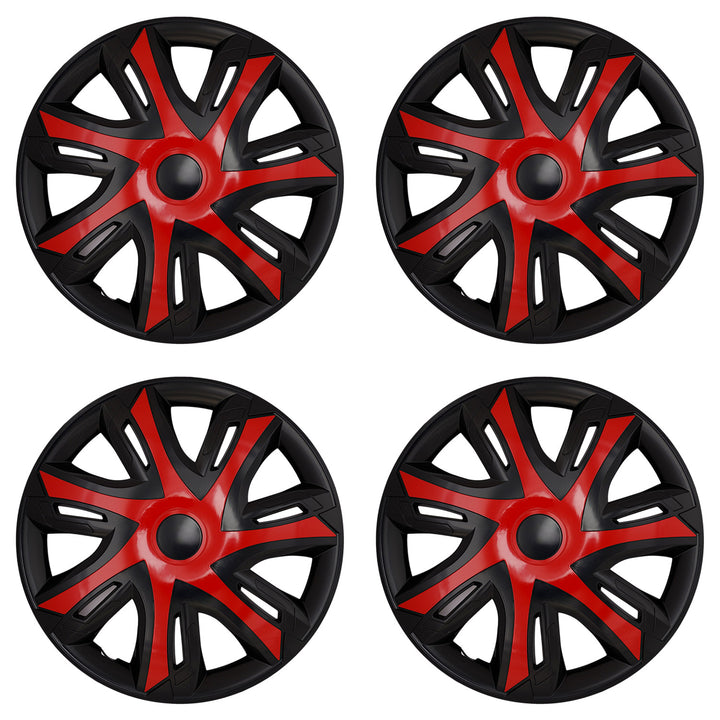 Universella bilhjulskåpor 14'' NRM N-Power röd/svart, 4 st