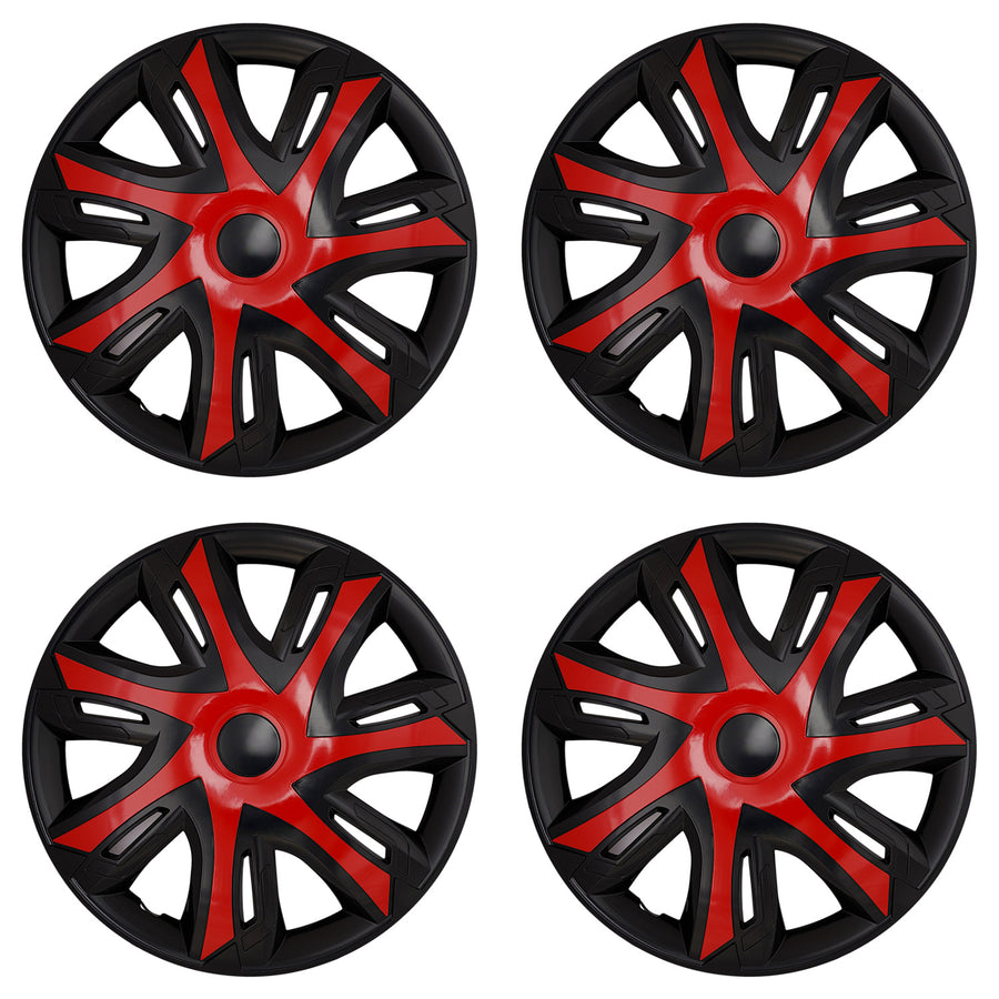 Universella bilhjulskåpor 15'' NRM N-Power röd/svart, 4 st.