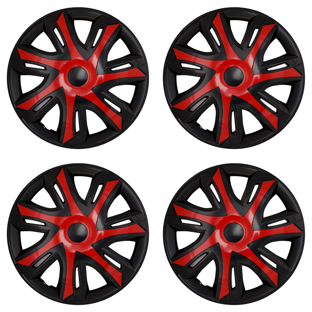 Universella bilhjulskåpor 16'' NRM N-Power röd/svart, 4 st