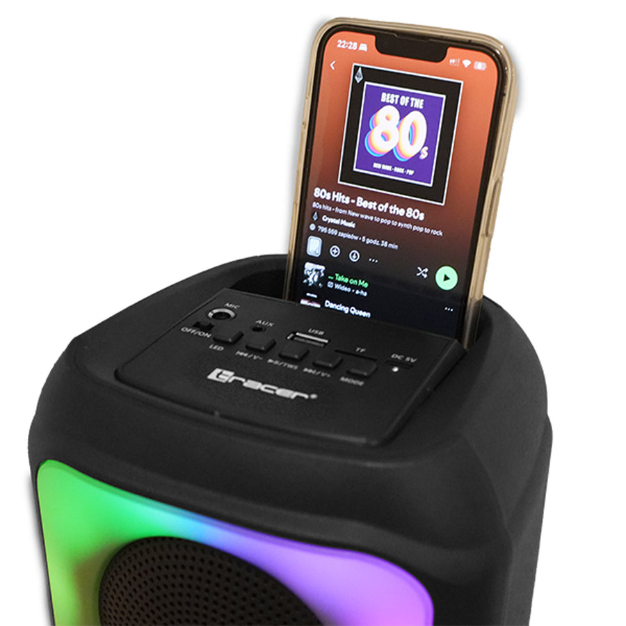 Tracer trådlös högtalare, Bluetooth 5.0, RMS-effekt 20 W, karaokeläge, mikrofon, Powervox P2 TWS