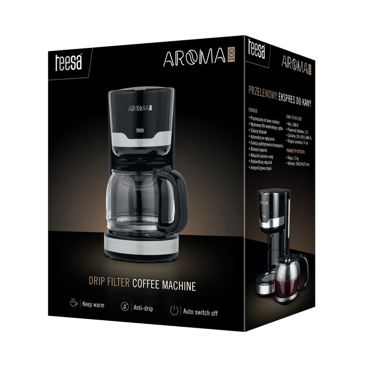 Teesa AROMA 100 kaffebryggare med genomströmning, 1,5 l, effekt 1000 W