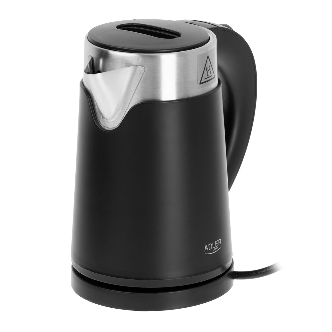 Adler elektrisk vattenkokare, metall, 0,6 l, tystgående, effekt 800 W, svart. AD 1372