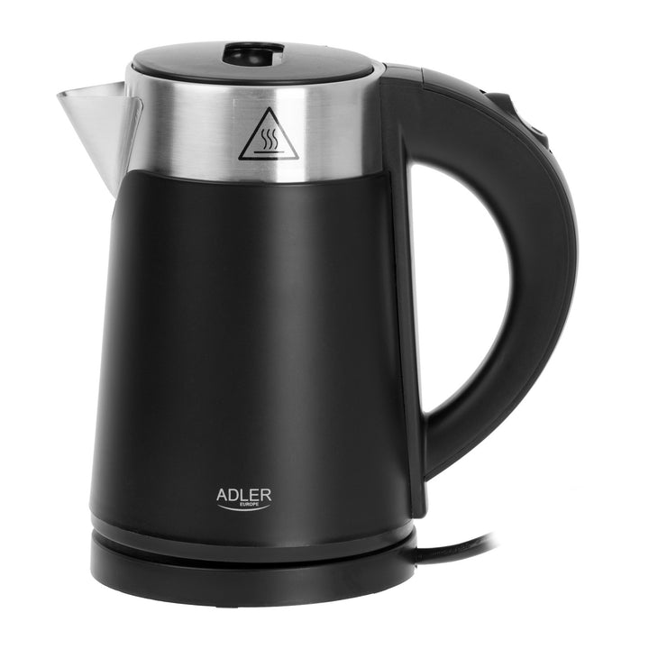 Adler elektrisk vattenkokare, metall, 0,6 l, tystgående, effekt 800 W, svart. AD 1372