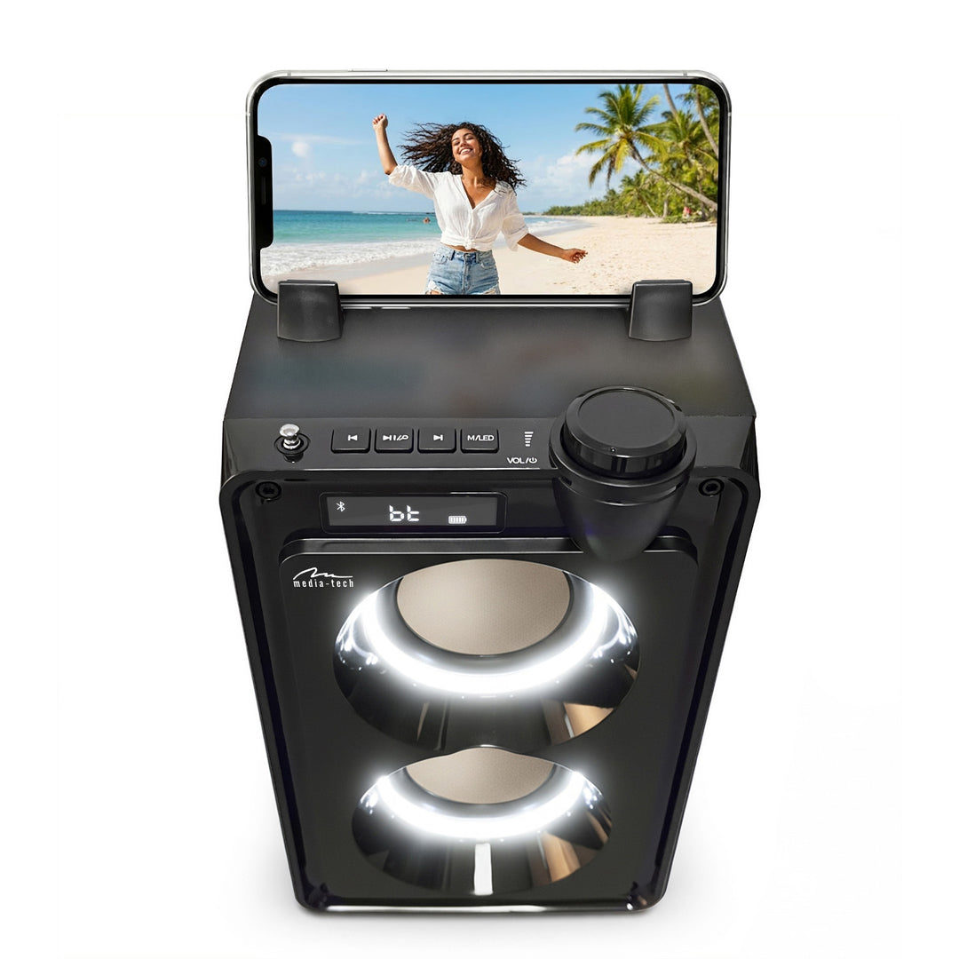 Bärbar Bluetooth-högtalare OVERBOX MT3186, FM-radio, stöd för SD-kort och USB, RMS-effekt 30 W, Mediatech