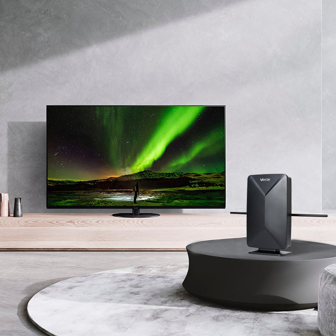 Aktiv antenn, för rummet, inomhus, utomhus, DVB-T2, markbunden 4K-TV, Vayox