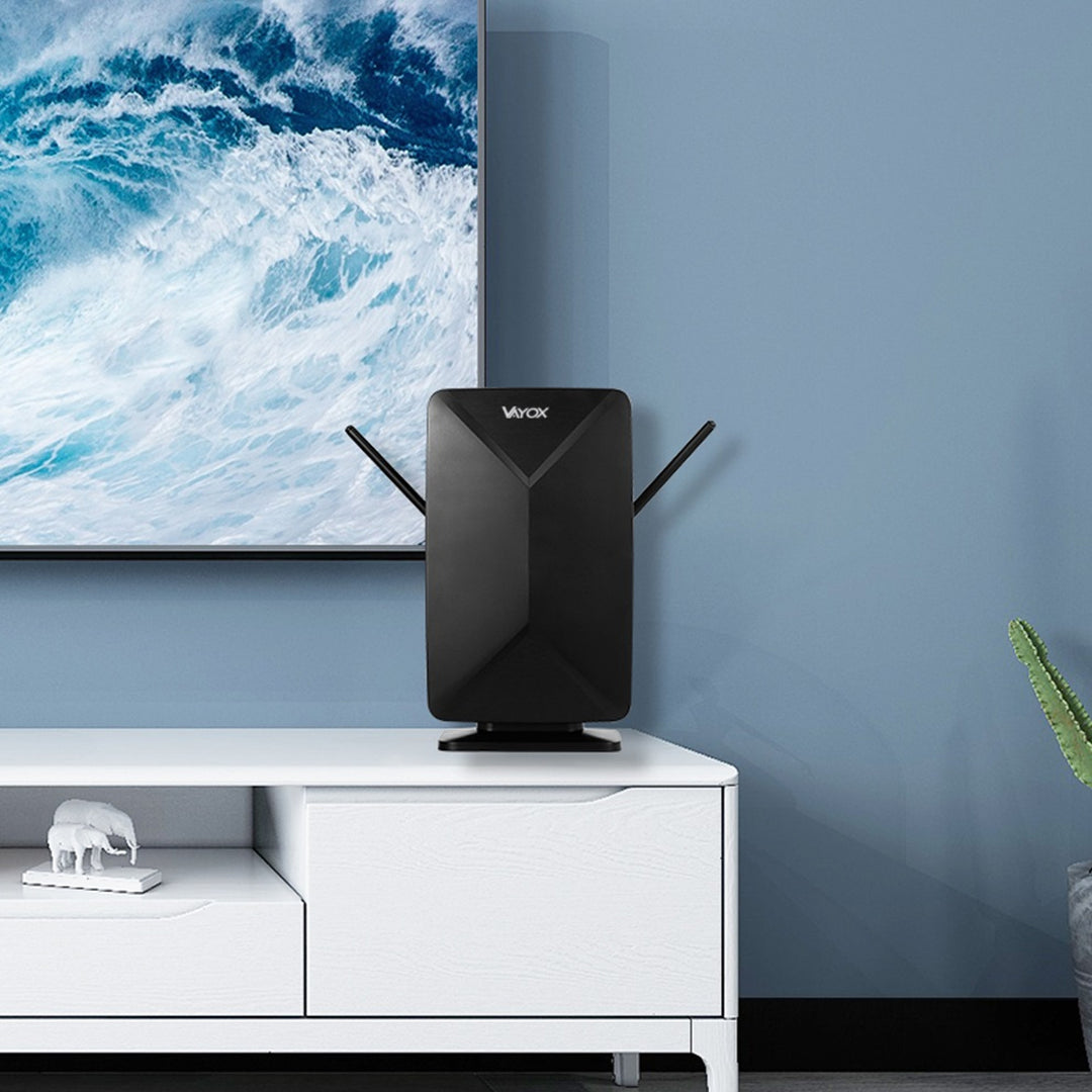 Aktiv antenn, för rummet, inomhus, utomhus, DVB-T2, markbunden 4K-TV, Vayox