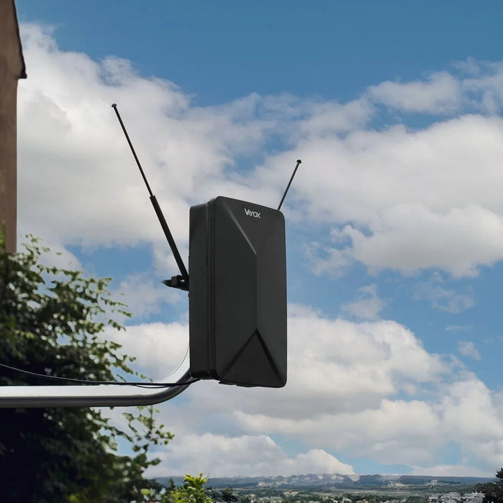 Aktiv antenn, för rummet, inomhus, utomhus, DVB-T2, markbunden 4K-TV, Vayox