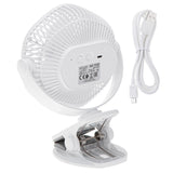 Batteridriven fläkt 5"/12,7 cm med klämma – USB/LED, AD 7335, Adler