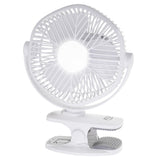 Batteridriven fläkt 5"/12,7 cm med klämma – USB/LED, AD 7335, Adler