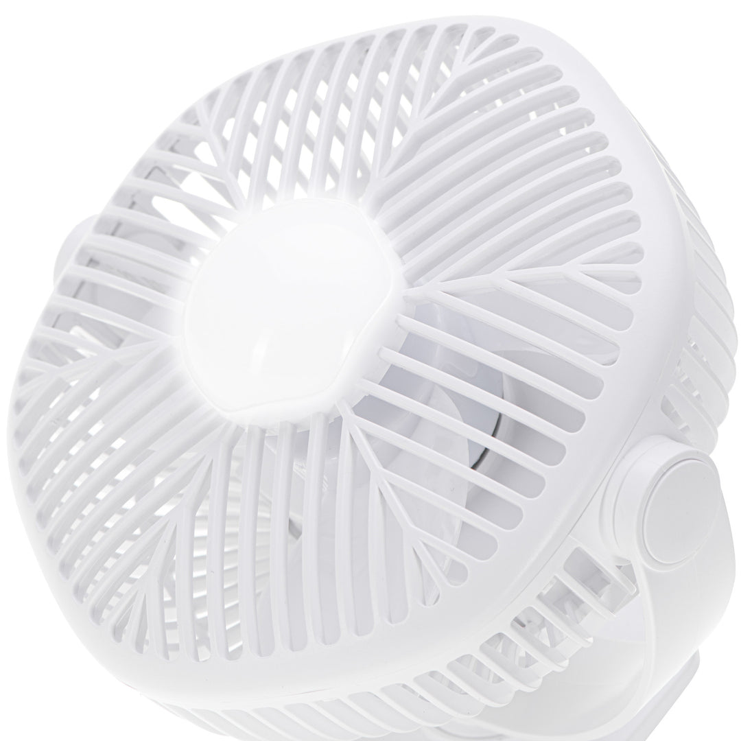 Batteridriven fläkt 5"/12,7 cm med klämma – USB/LED, AD 7335, Adler