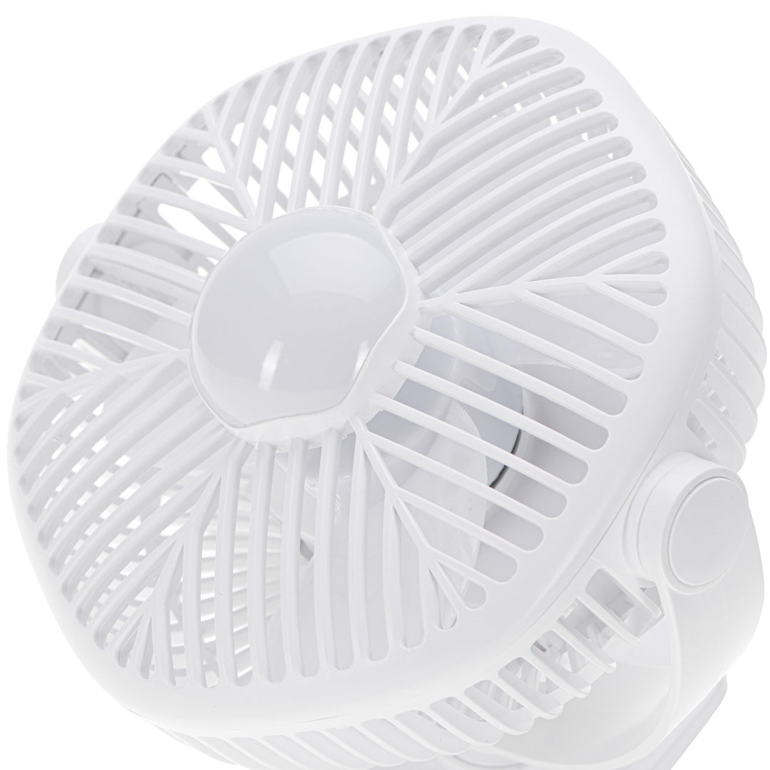 Batteridriven fläkt 5"/12,7 cm med klämma – USB/LED, AD 7335, Adler