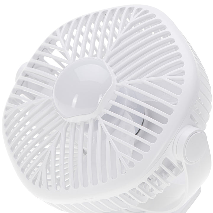 Batteridriven fläkt 5"/12,7 cm med klämma – USB/LED, AD 7335, Adler