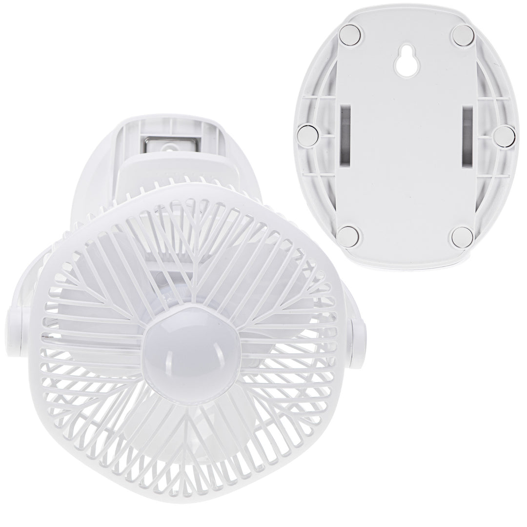Batteridriven fläkt 5"/12,7 cm med klämma – USB/LED, AD 7335, Adler
