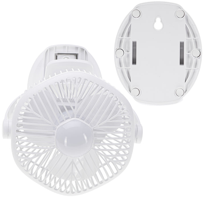 Batteridriven fläkt 5"/12,7 cm med klämma – USB/LED, AD 7335, Adler