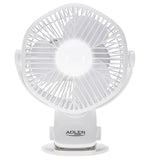 Batteridriven fläkt 5"/12,7 cm med klämma – USB/LED, AD 7335, Adler