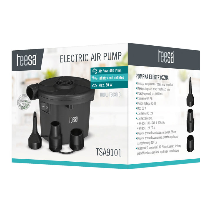 Elektrisk pump för madrass och pool, 12 V, 230 V, Teesa