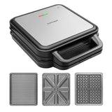 Concept smörgåsgrill, tre utbytbara plattor, effekt 1200 W, non-stick-yta, kontrollampa, SV3080
