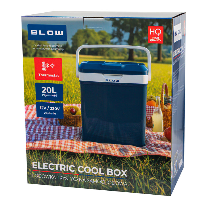 Blow-kylbox för bilen, volym 20 liter, kyl- och värmefunktion, termostat, bärhandtag, 44-315#