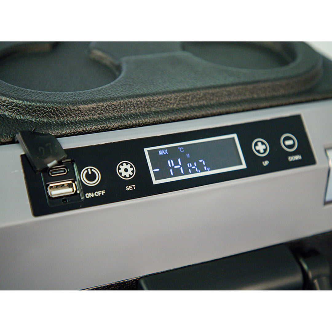 Blow kompressordriven bilkylbox för fritidsbruk, volym 35 liter, pekskärmskontrollpanel, 12 V, 24 V och 230 V, USB-C-uttag, 44-208#