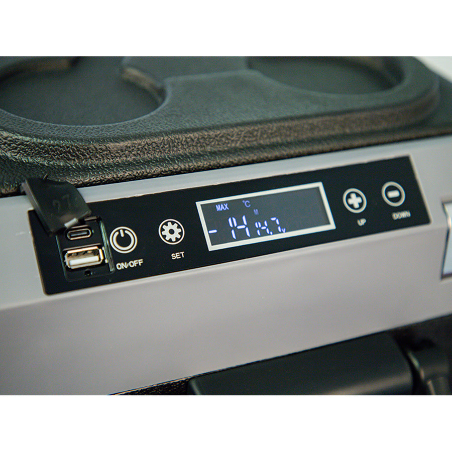 Blow kompressordriven bilkylbox för fritidsbruk, volym 35 liter, pekskärmskontrollpanel, 12 V, 24 V och 230 V, USB-C-uttag, 44-208#