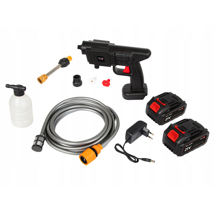 Blow batteridriven högtryckstvätt, tryck upp till 26 bar, effekt 260 W, slanglängd 5 m, vattenfilter, olika driftslägen, 44-352#
